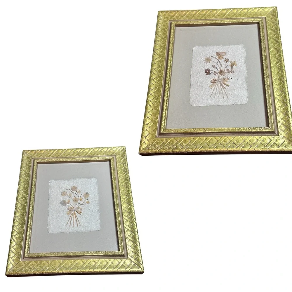 Vintage Pressed‎ Botanical Art – Set of 2 | Framed Floral Wall Decor